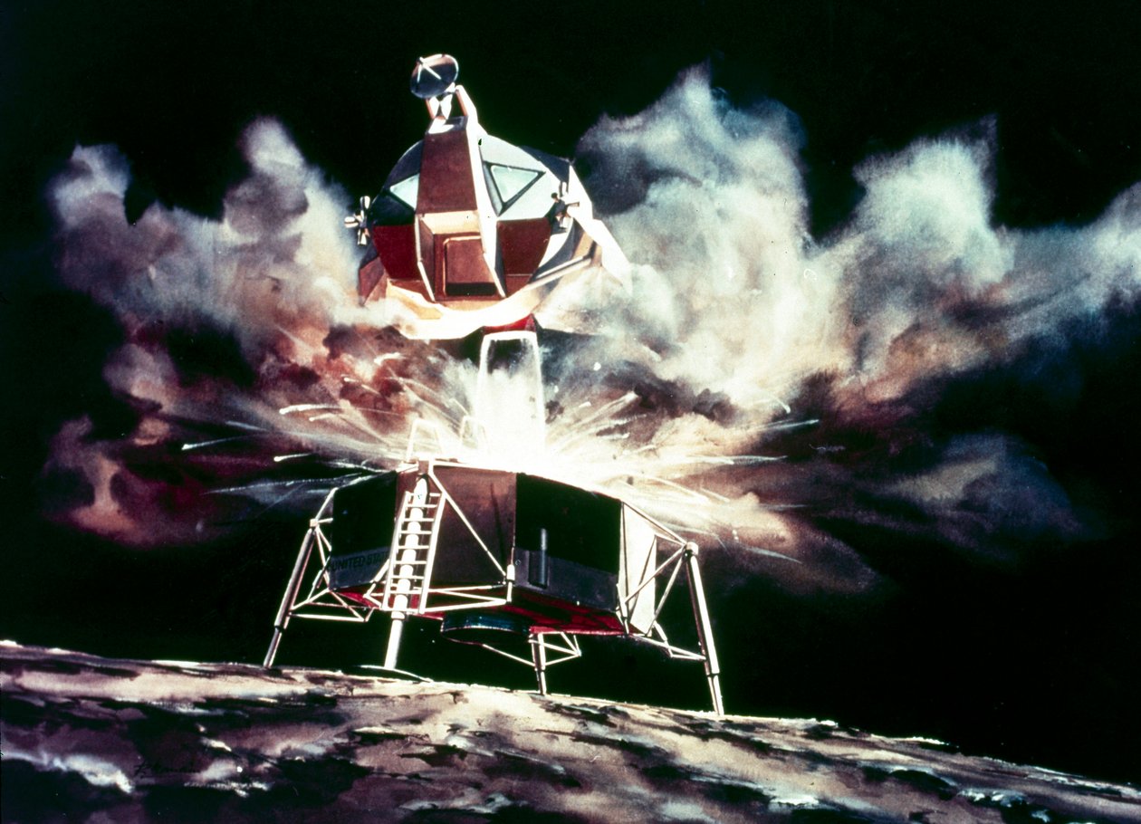 Manned Space Flight, USA, Apollo, General Artist Benyomása a Holdról kirobbanó Holdmodulról alkotó: Unbekannt