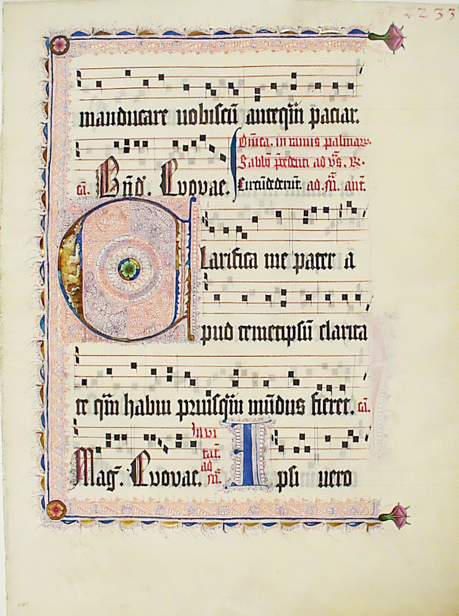 Kéziratos levél C betűvel, egy antifóniából, német, kb. 1425-50. alkotó: Unbekannt