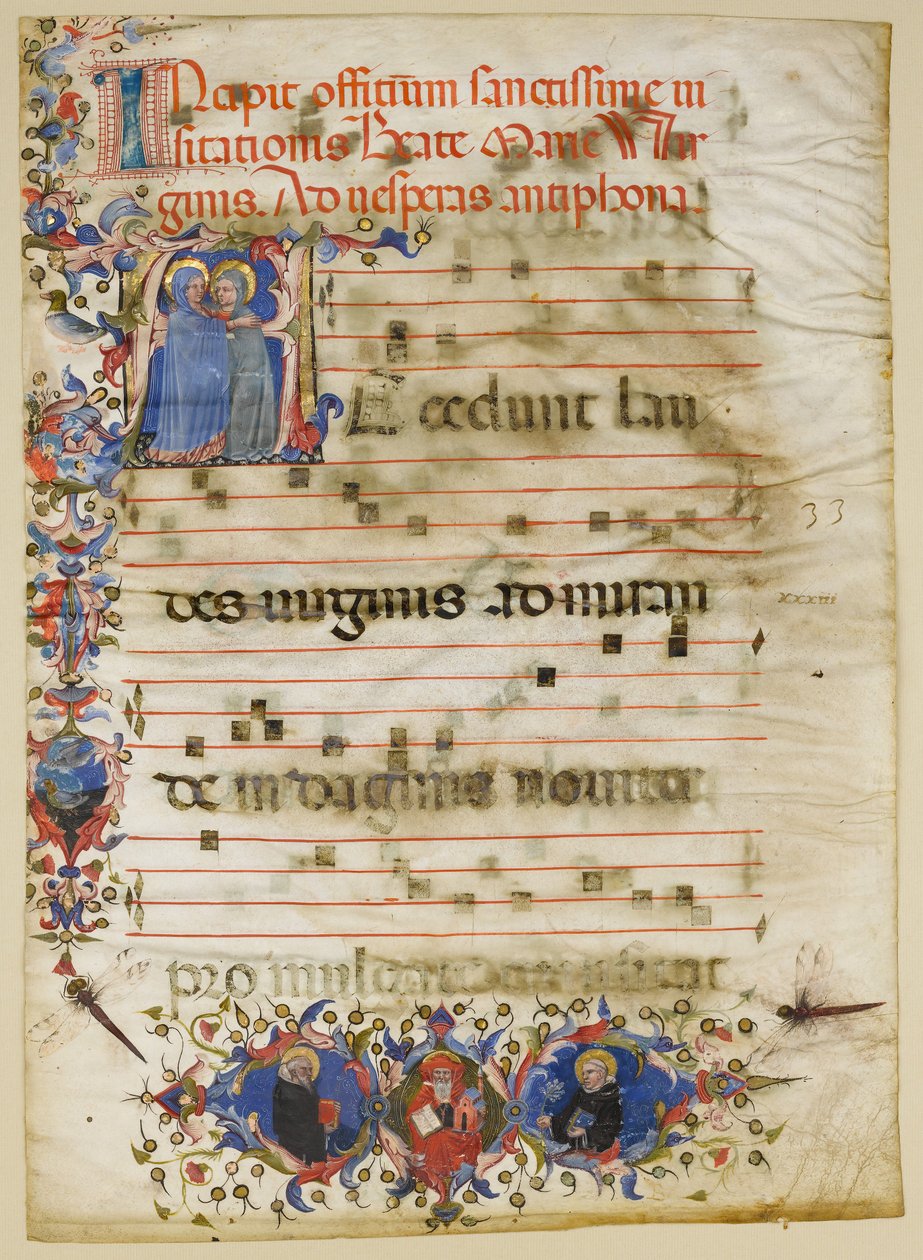Kéziratos levél a látogatás kezdetével A és Adam Easton bíboros..., olasz, kb. 1400. alkotó: Unbekannt