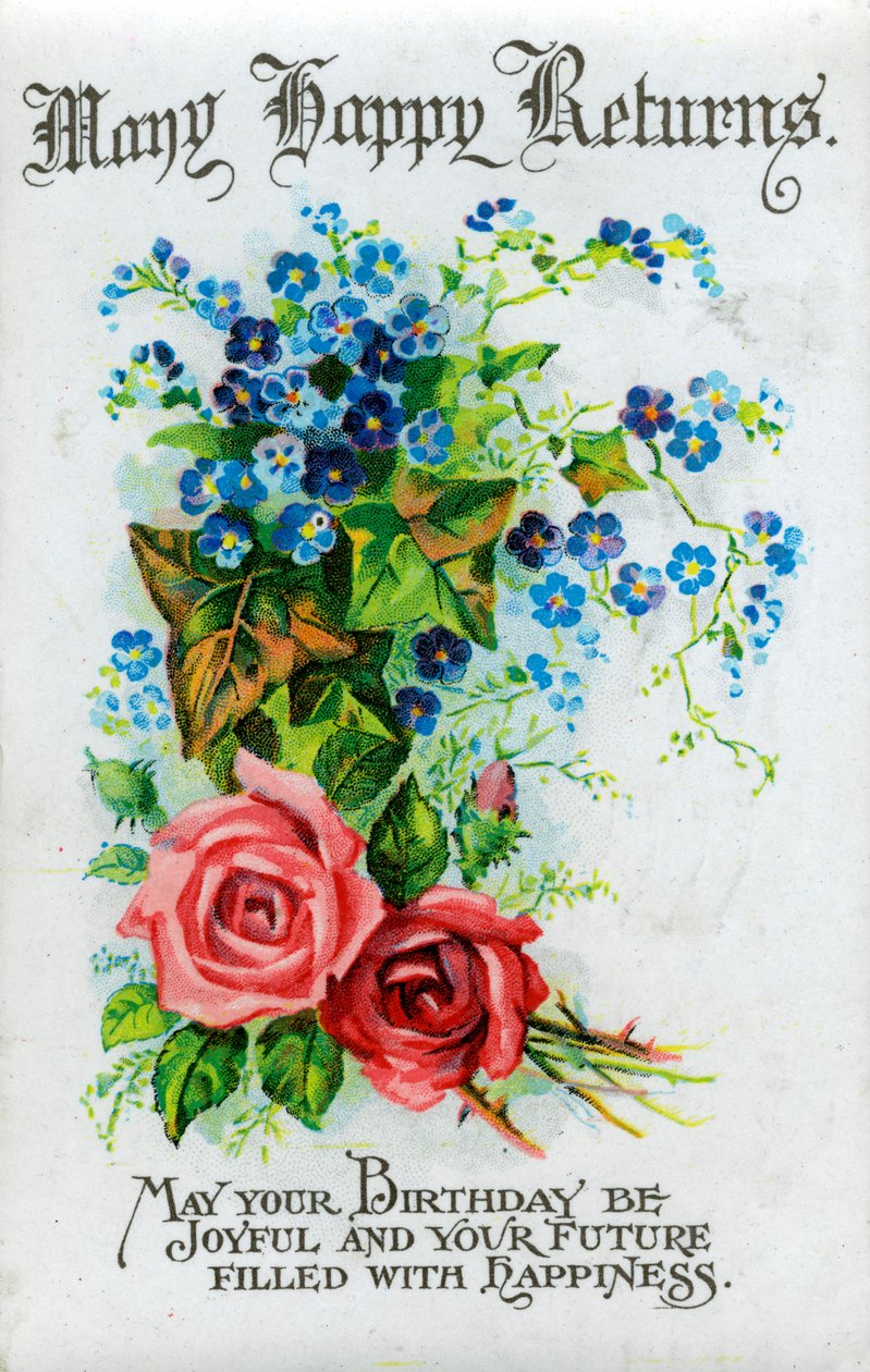 Sok boldog visszatérést, születésnapi üdvözlőlap, 1921 alkotó: Unbekannt