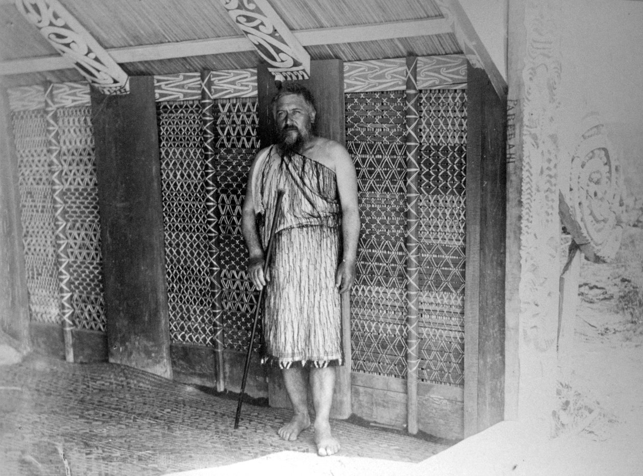 Maori közösségi kunyhó, Új-Zéland, 1899 alkotó: Unbekannt