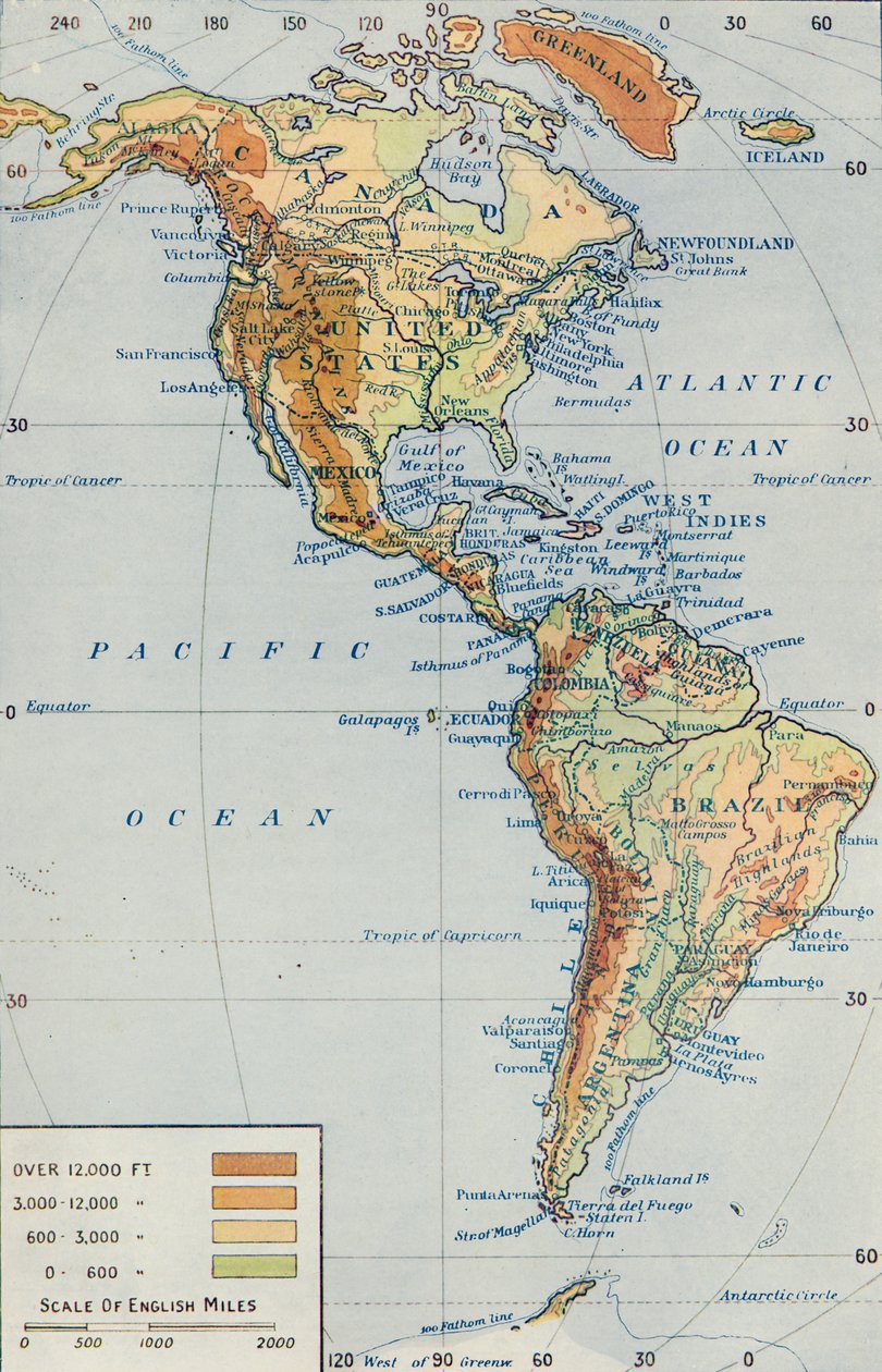 Térkép – Amerika kontinense, 1916 alkotó: Unbekannt