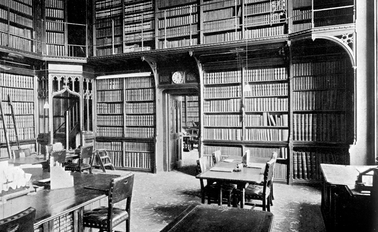 Térképszoba, House of Commons Library, Westminster palota, London, 1905 alkotó: Unbekannt