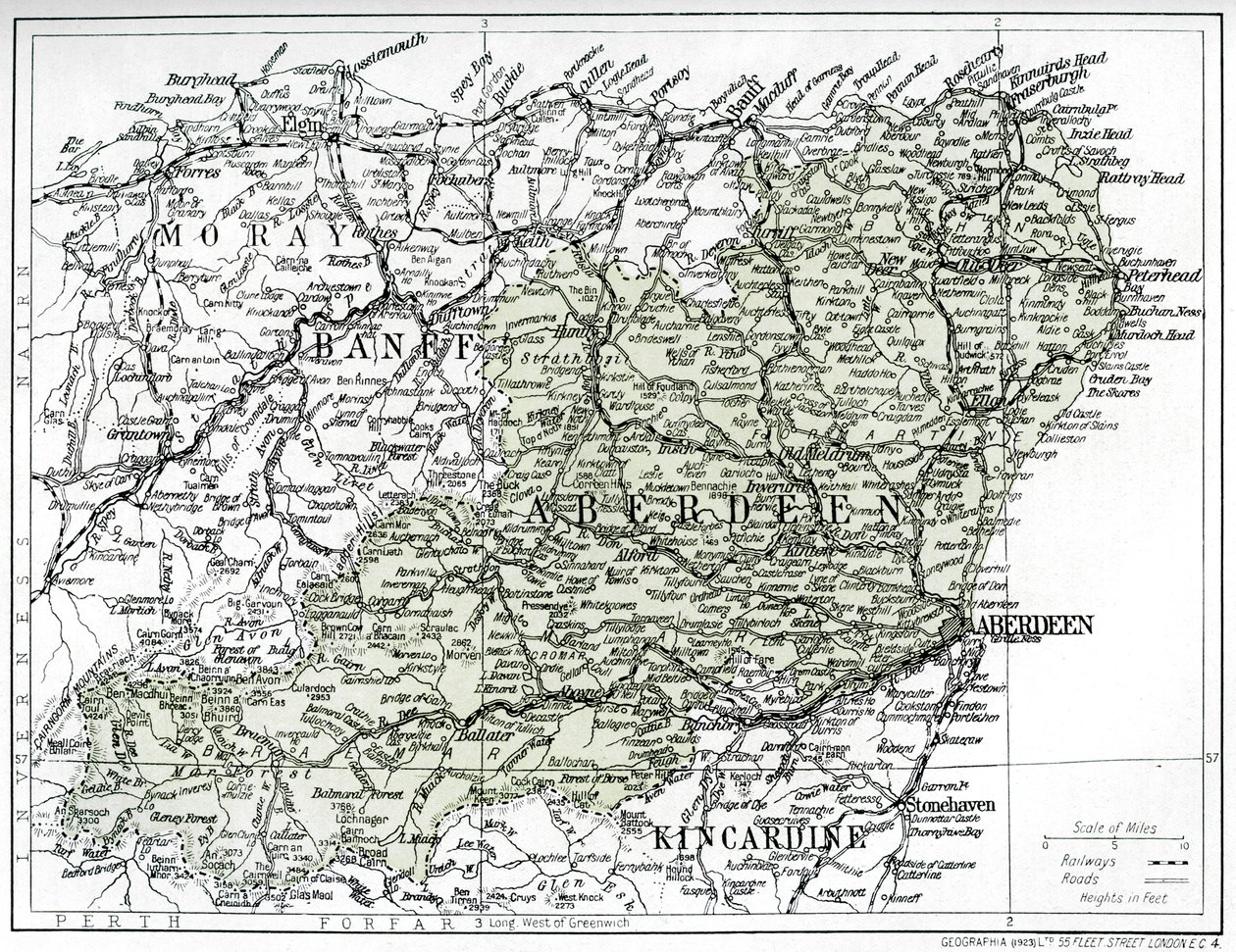 Aberdeenshire térképe, 1924-1926 alkotó: Unbekannt