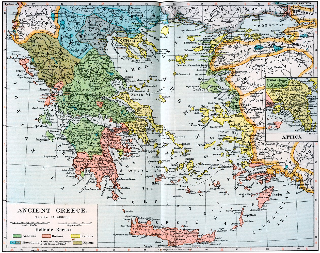 Az ókori Görögország térképe, 1902 alkotó: Unbekannt
