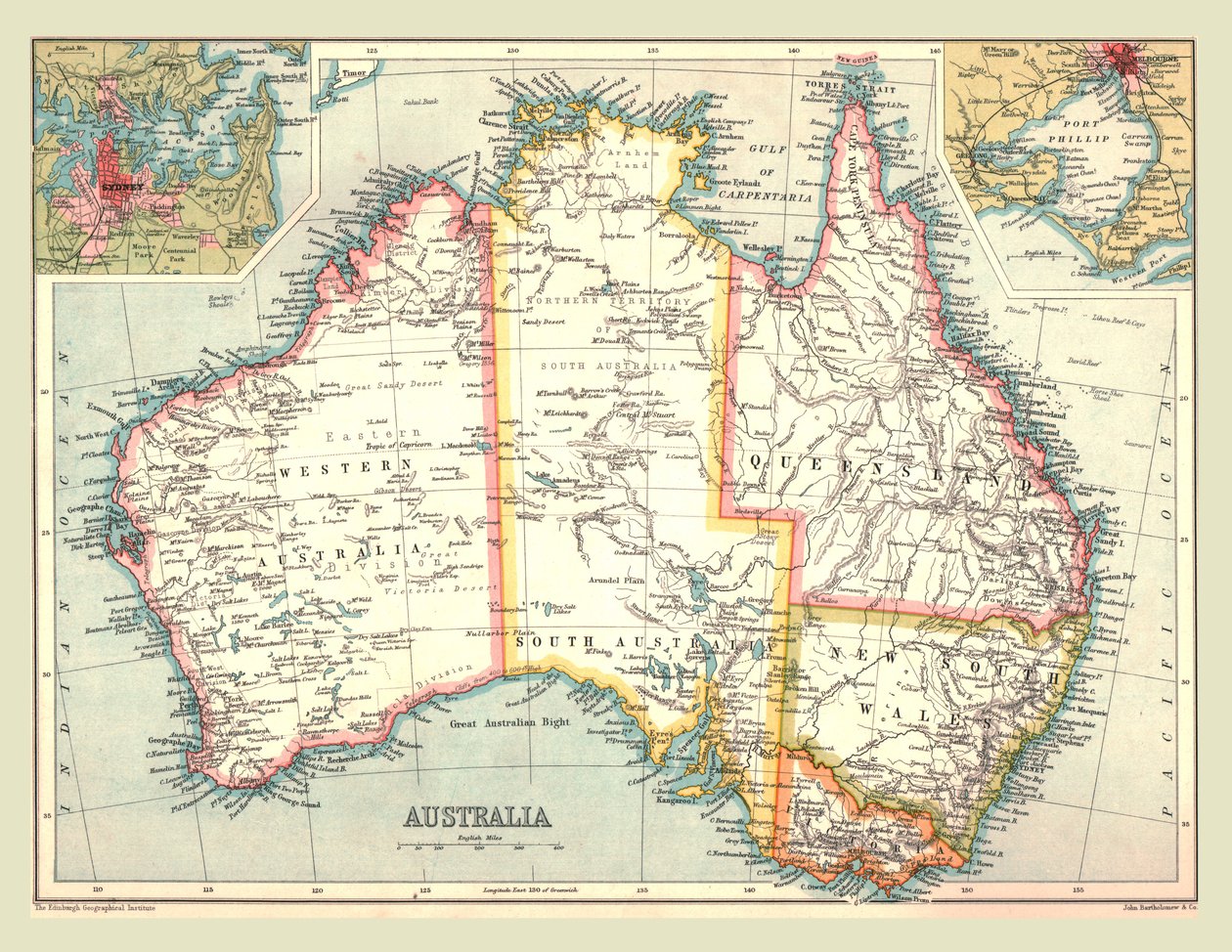 Ausztrália térképe, 1902. alkotó: Unbekannt