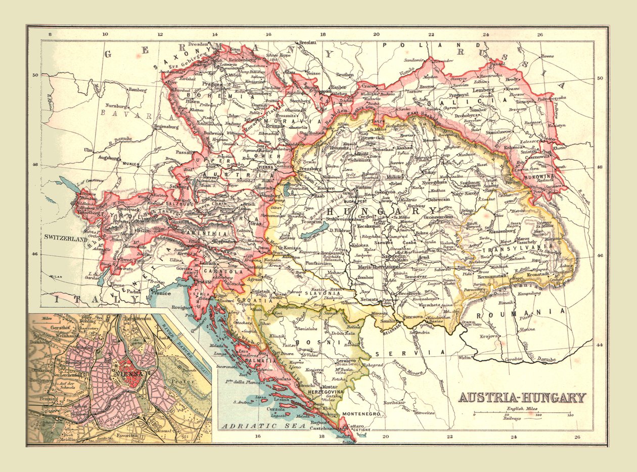Ausztria-Magyarország térképe, 1902. alkotó: Unbekannt