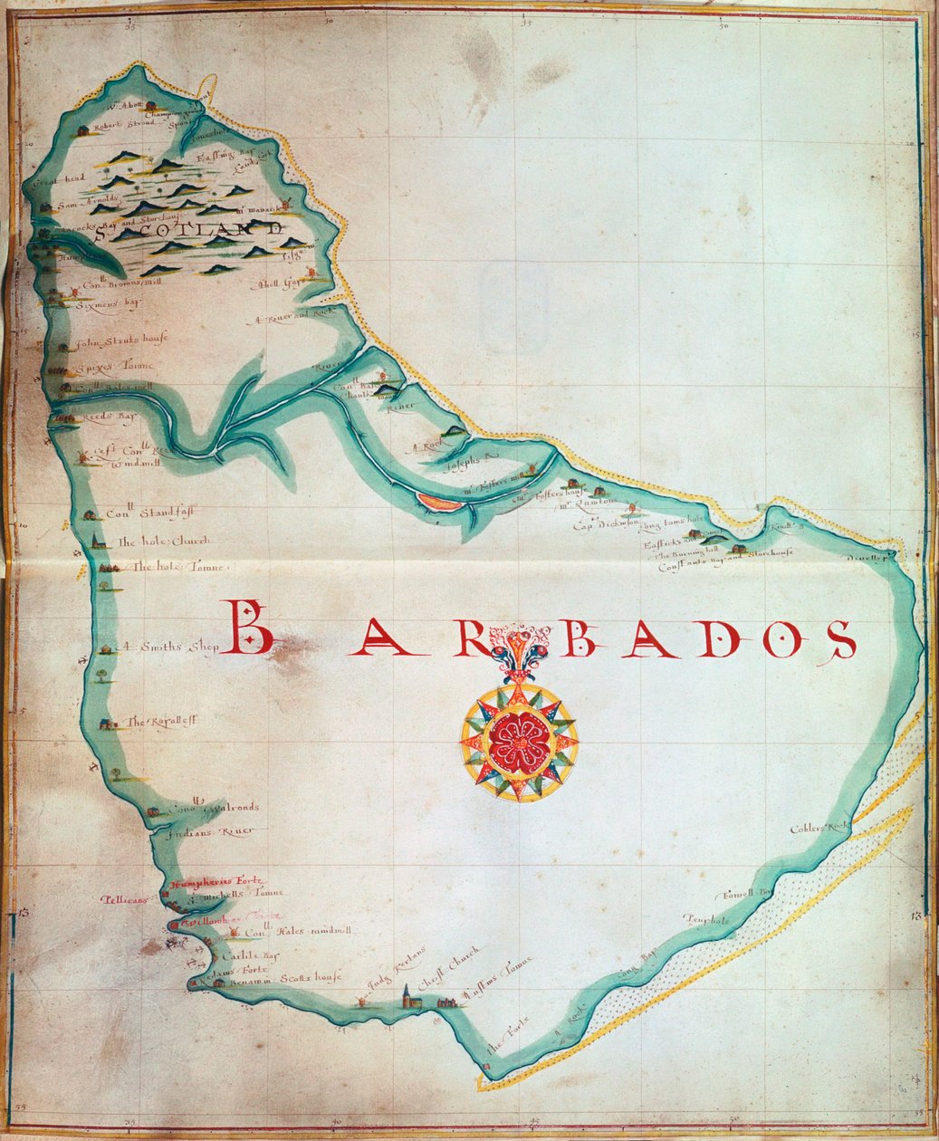 Barbados térképe, 1683 alkotó: Unbekannt