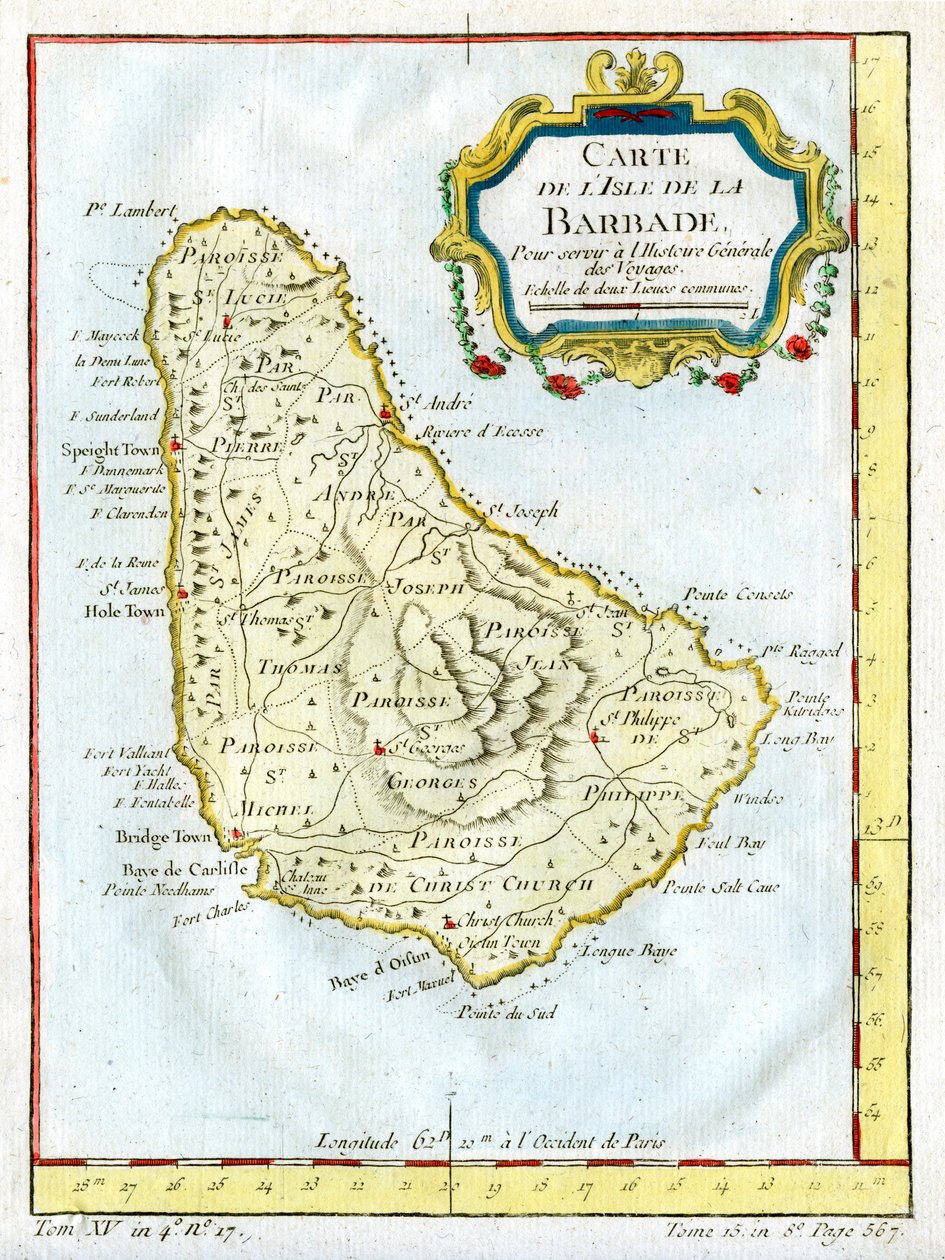 Barbados térképe, c1764 alkotó: Unbekannt