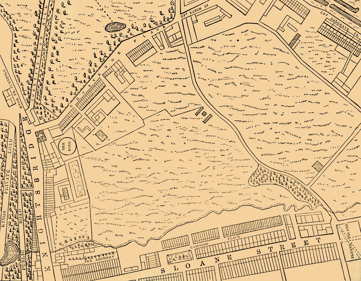 Belgravia térképe, 1814, c1876. alkotó: Unbekannt
