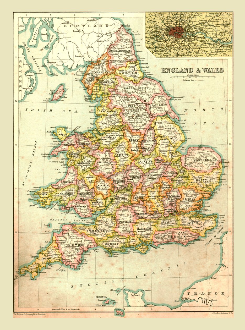 Anglia és Wales térképe, 1902. alkotó: Unbekannt