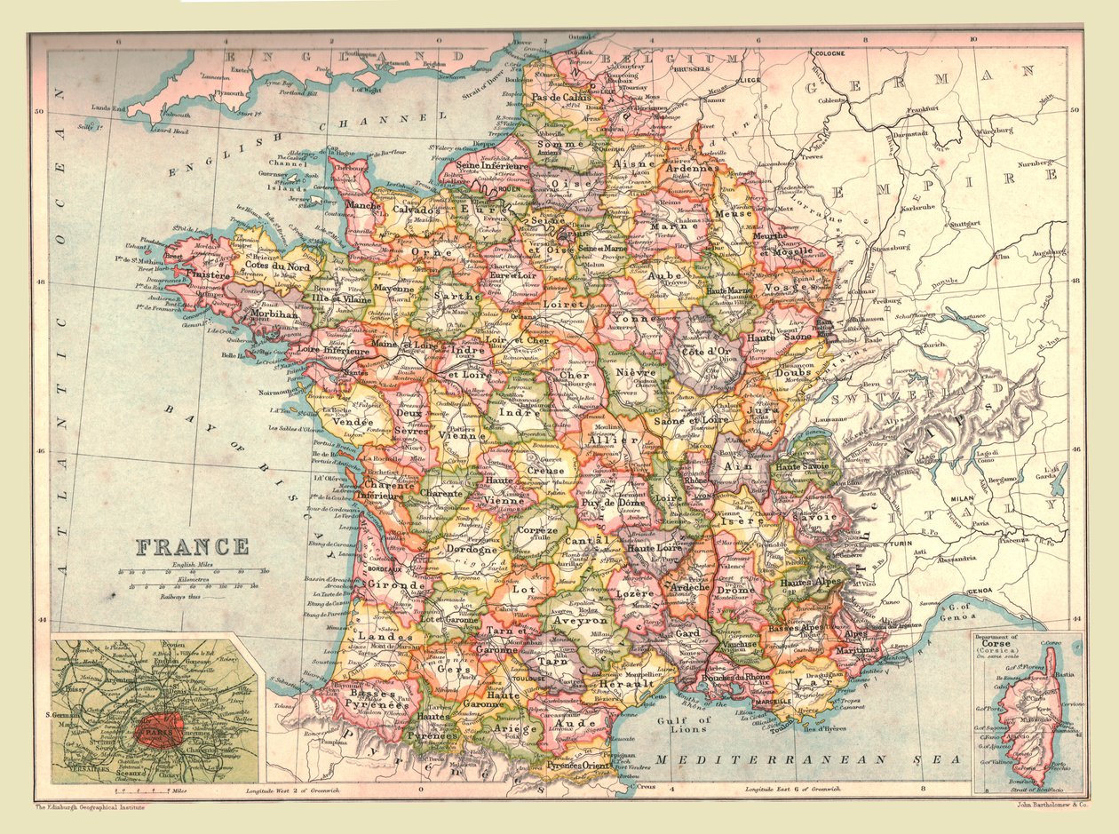Franciaország térképe, 1902. alkotó: Unbekannt