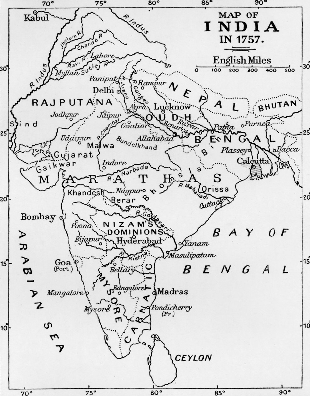 India térképe 1757-ben, c1912 alkotó: Unbekannt
