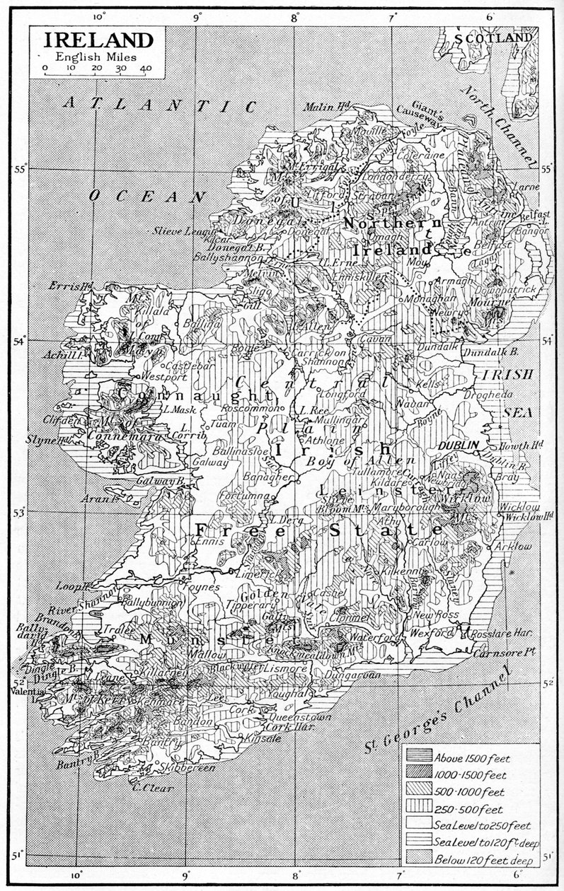 Írország térképe, 1930-as évek alkotó: Unbekannt