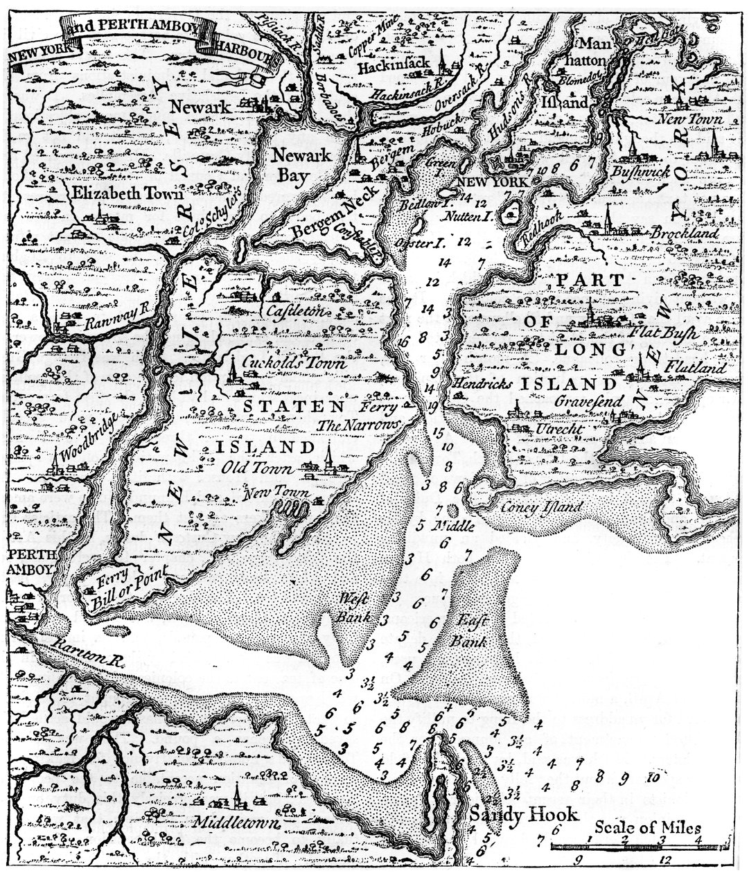 New York térképe a 18. század közepéről, 1880 körül alkotó: Unbekannt