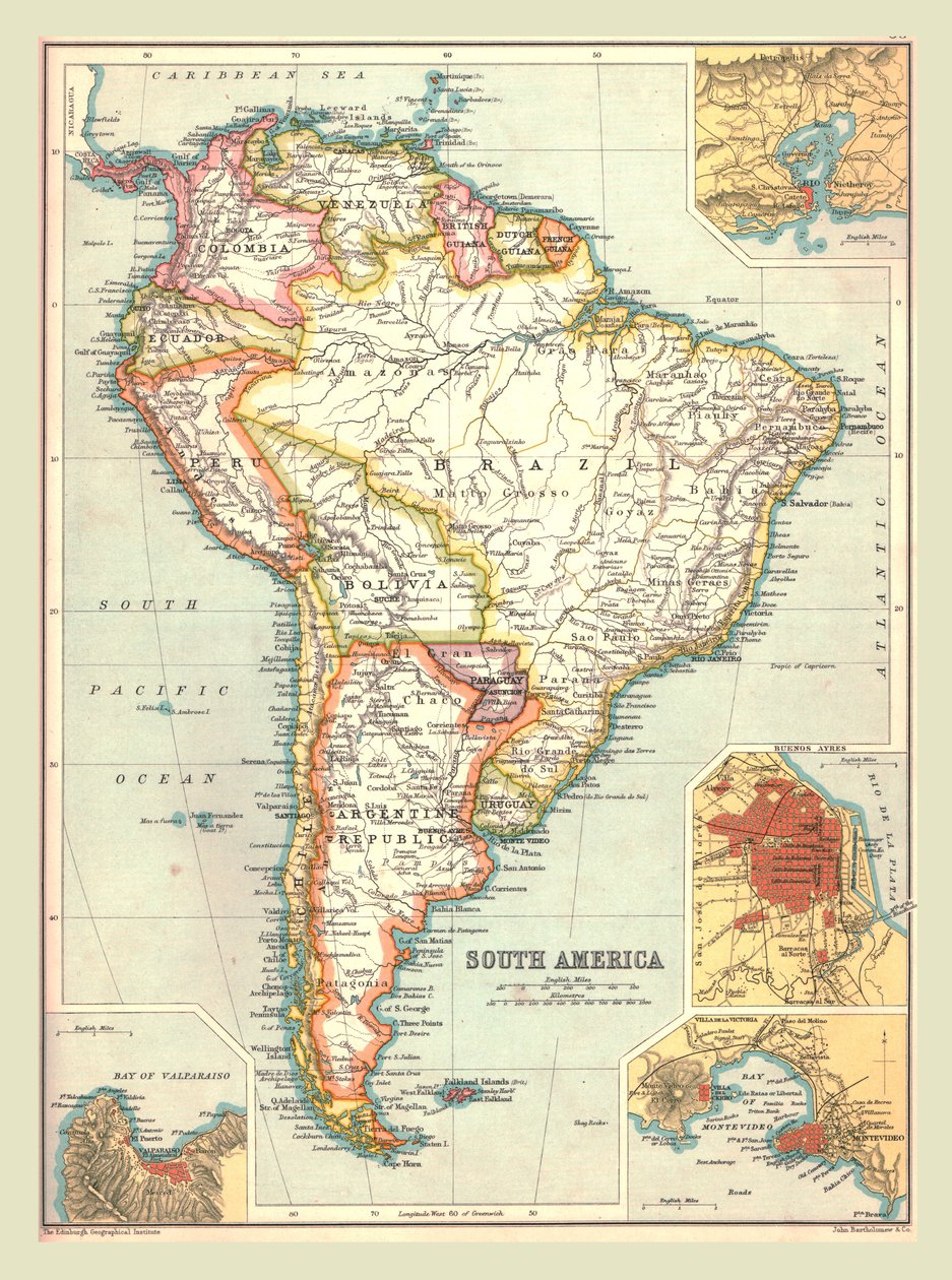 Dél-Amerika térképe, 1902. alkotó: Unbekannt