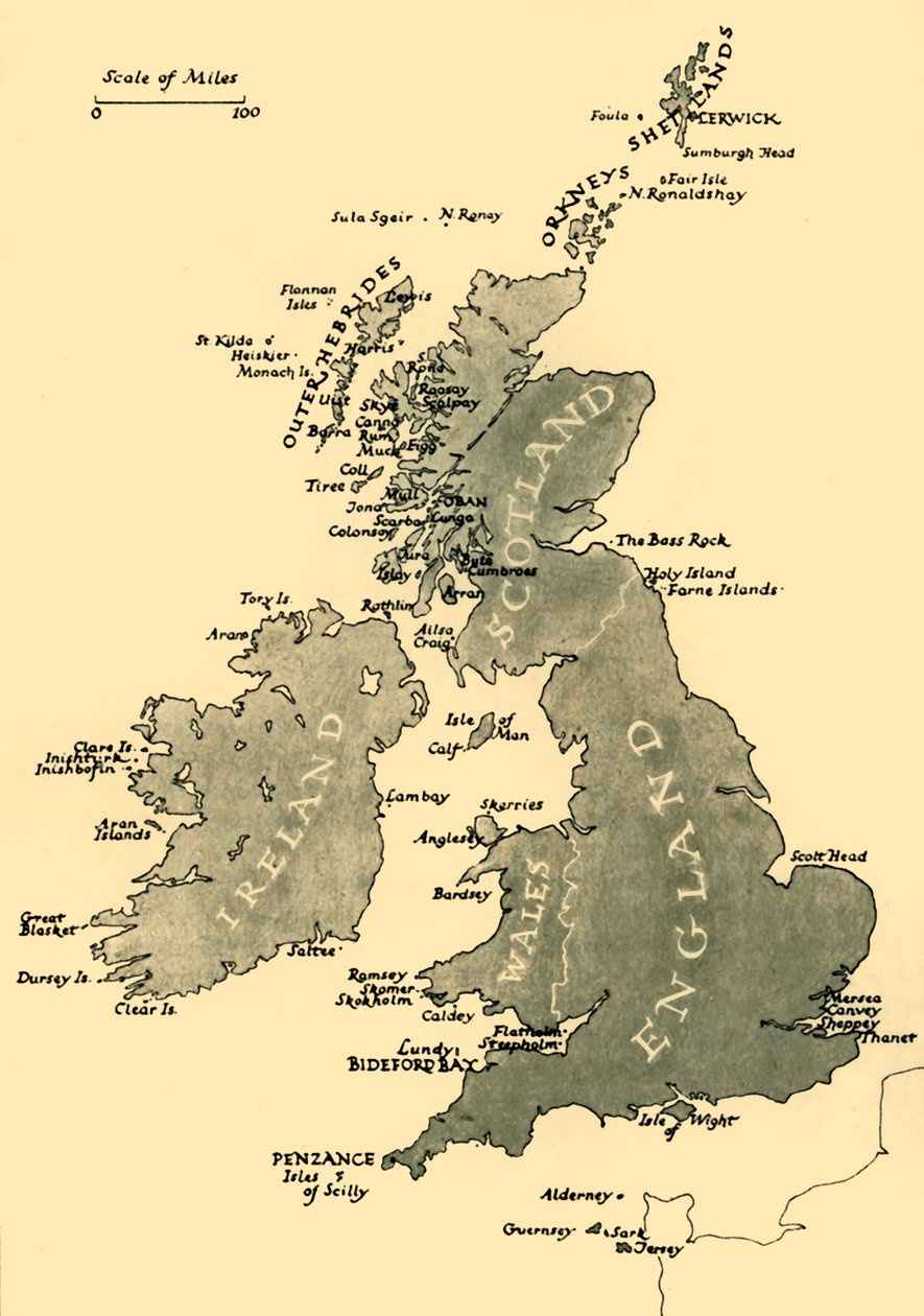 A Brit-szigetek térképe, 1946. alkotó: Unbekannt