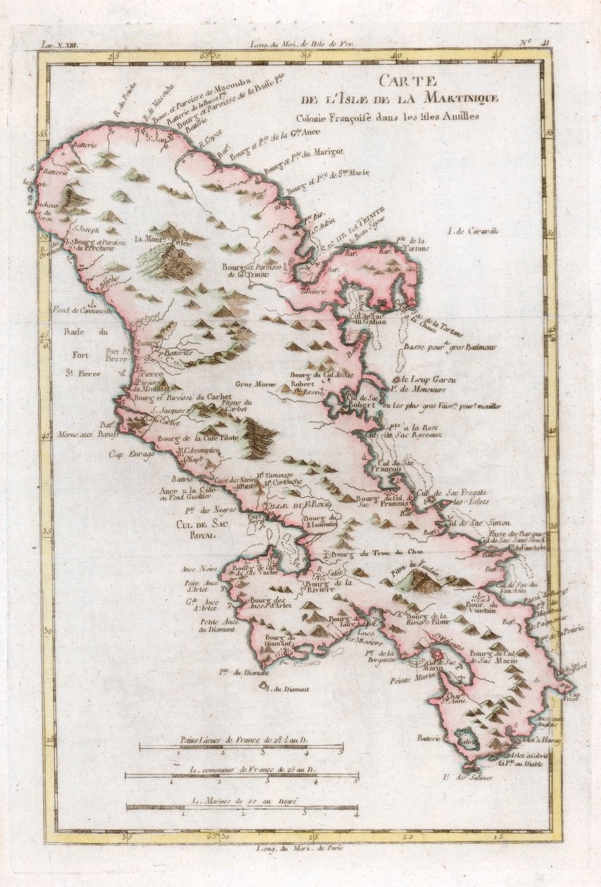 Martinique karibi szigetének térképe, c1783 alkotó: Unbekannt