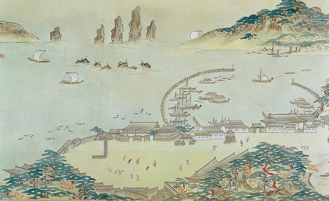 A Choryang Waegwan és környéke térképe Busanban a Joseon... idején, 19. század. alkotó: Unbekannt