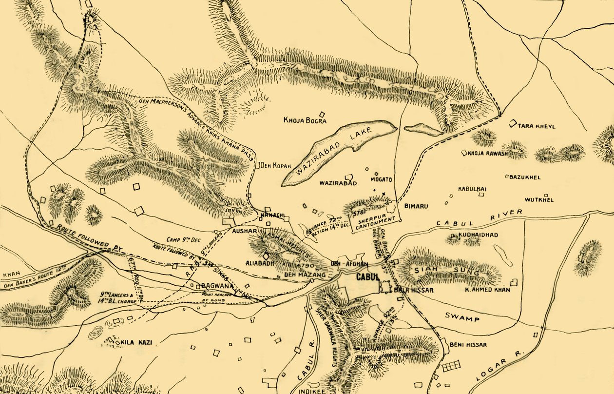 A Chardeh-völgyi harcok térképe, 1901. alkotó: Unbekannt