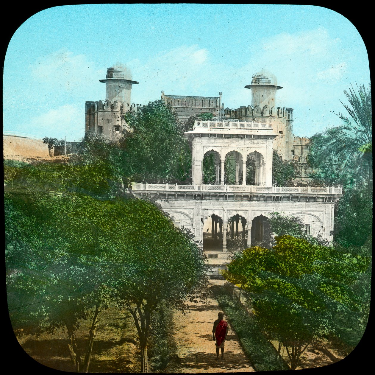 Márvány pavilon a Fort Gardensben, Lahore, India, 19. század végén vagy 20. század elején alkotó: Unbekannt
