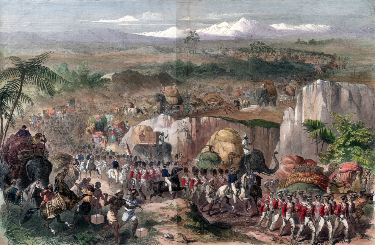 A csapatok márciusa Indiában, 1848 alkotó: Unbekannt