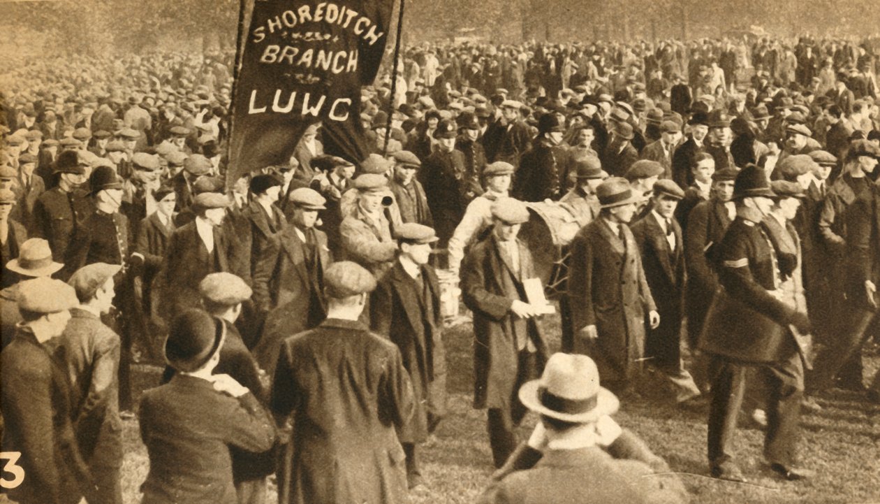 Menetelők Shoreditchből, Means Test tiltakozások, Hyde Park, London, 1932, 1933 alkotó: Unbekannt