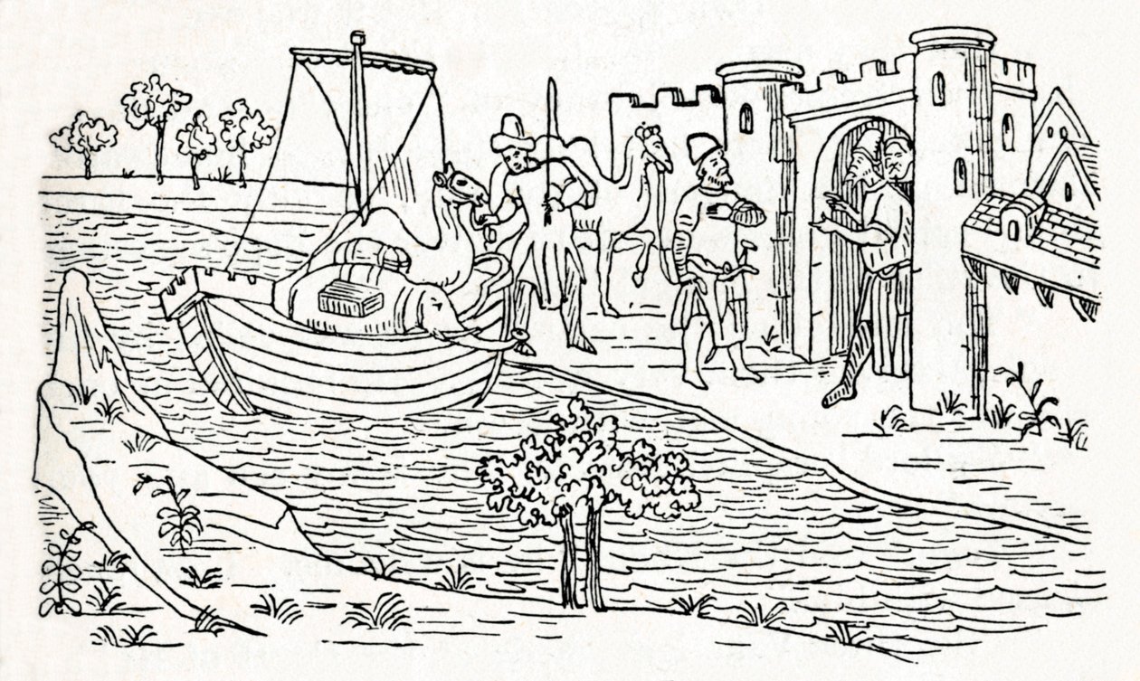 Marco Polo leszáll Ormuzban, c1300, 1912 alkotó: Unbekannt