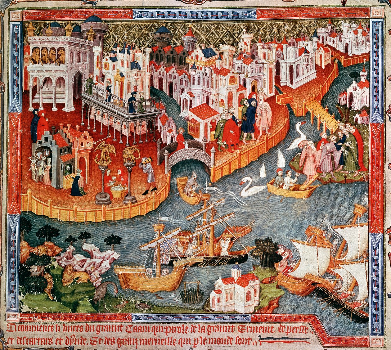 Marco Polo hajózás Velencéből 1271-ben, 15. század alkotó: Unbekannt