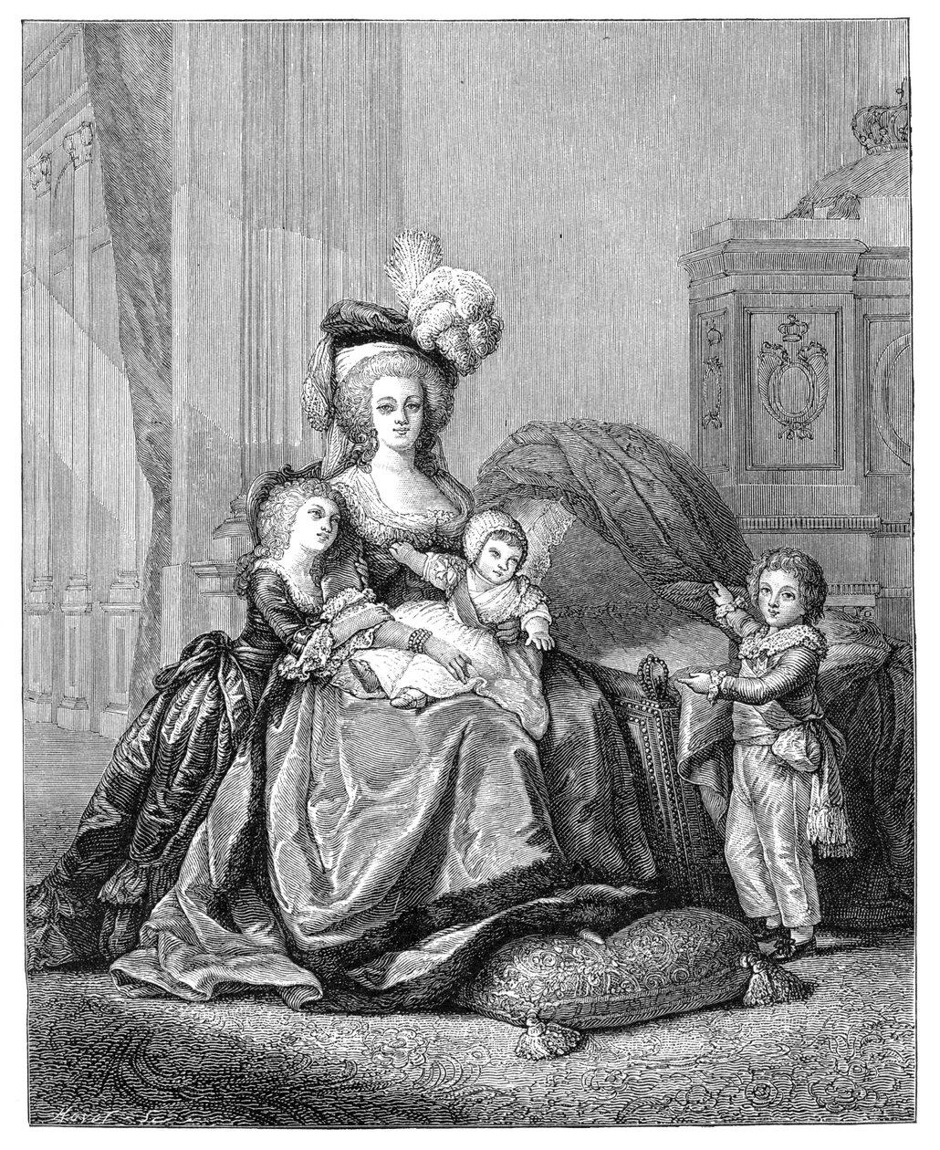 Marie Antoinette és gyermekei, c1787, 1885. alkotó: Unbekannt