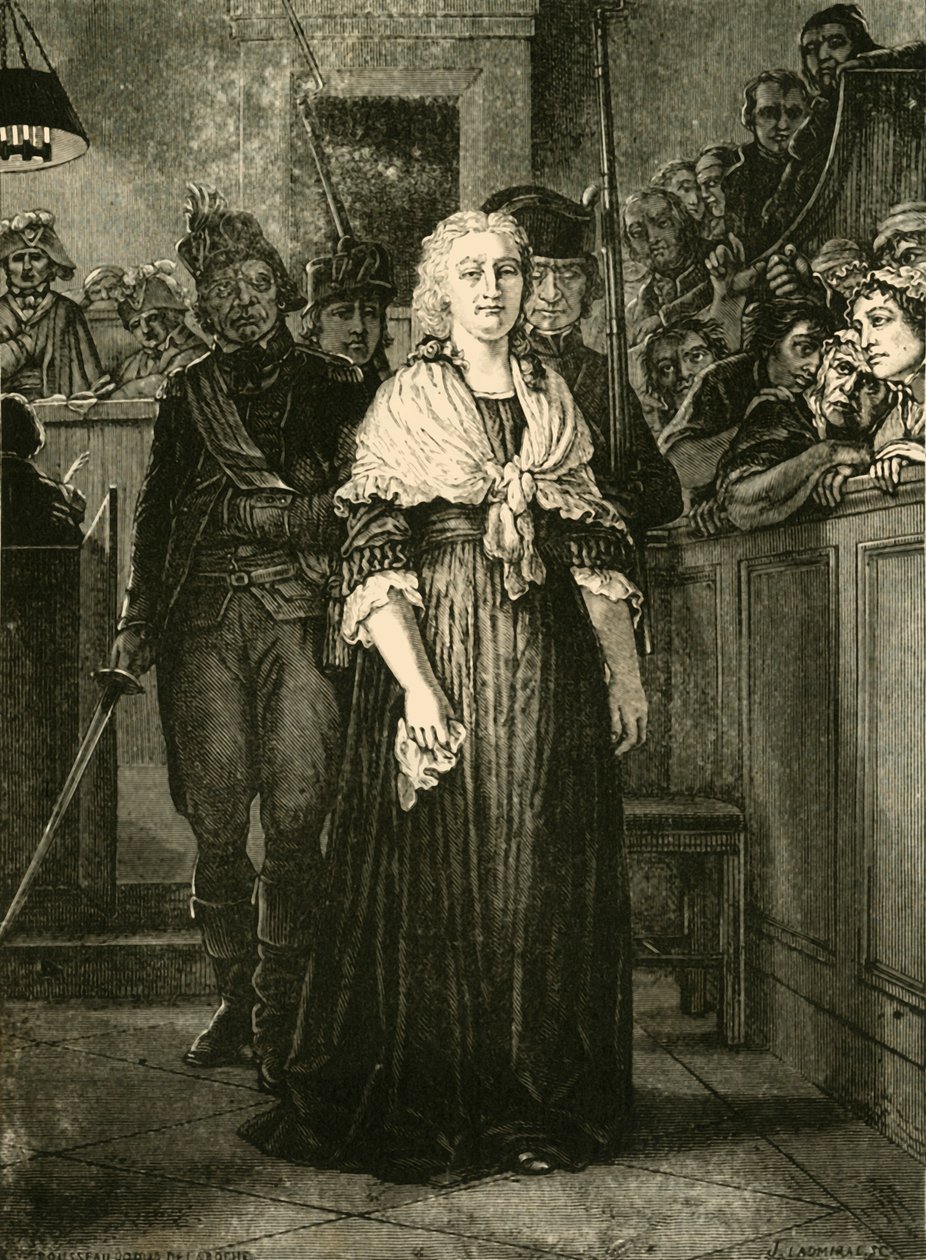 Marie Antoinette elhagyja a Forradalmi Törvényszéket, 1793, 1890. alkotó: Unbekannt