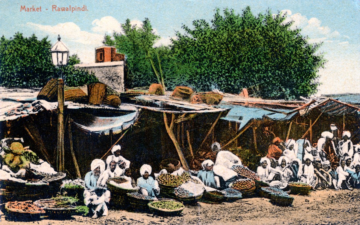 Market, Rawalpindi, India, XX. század eleje alkotó: Unbekannt