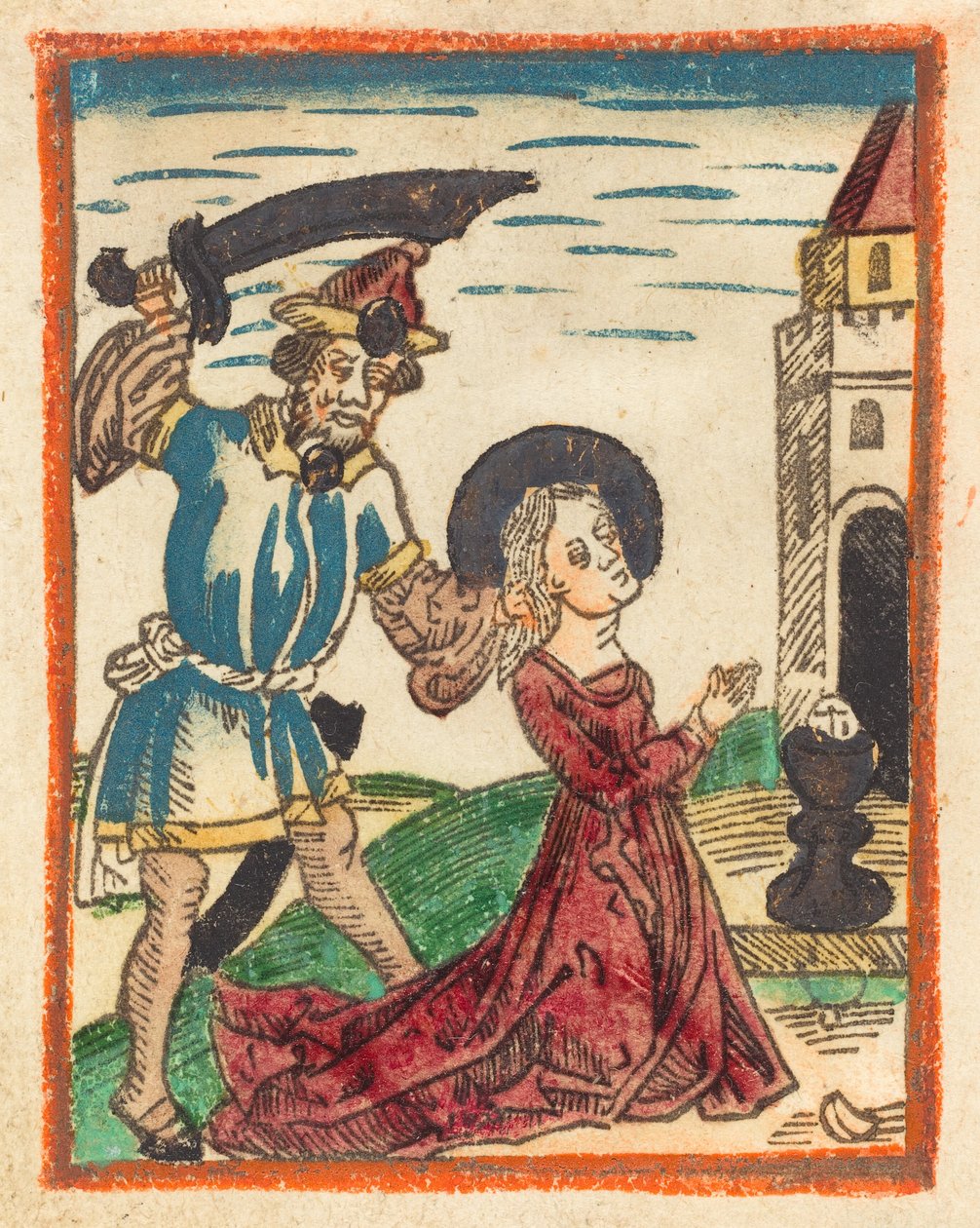 Szent Borbála mártíromsága, 14801490. alkotó: Unbekannt