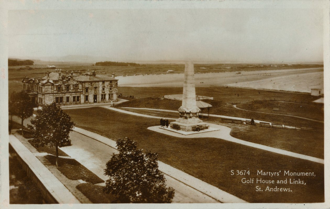 Mártírok emlékműve, golfház és linkek, St. Andrews, c1900. alkotó: Unbekannt