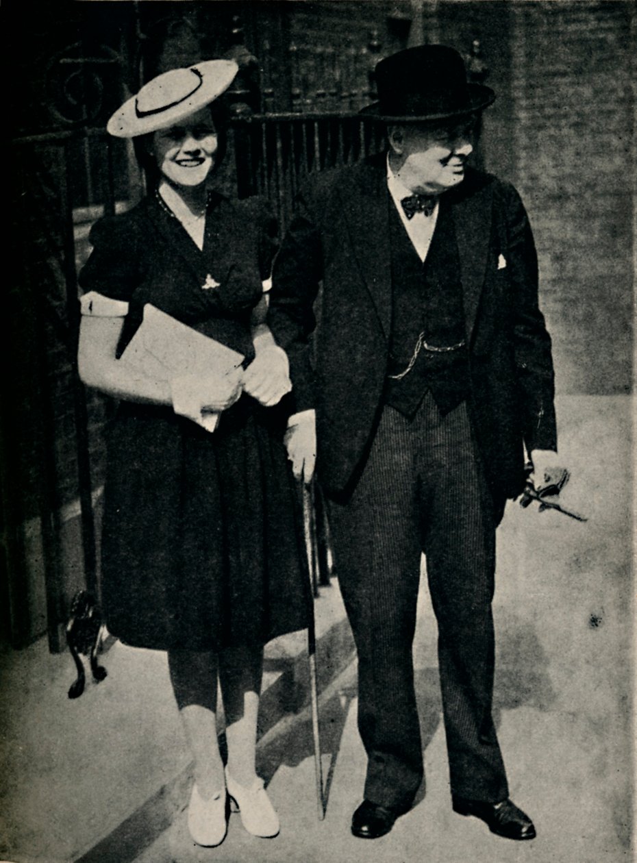 Mary Churchill és az apja, 1945. alkotó: Unbekannt