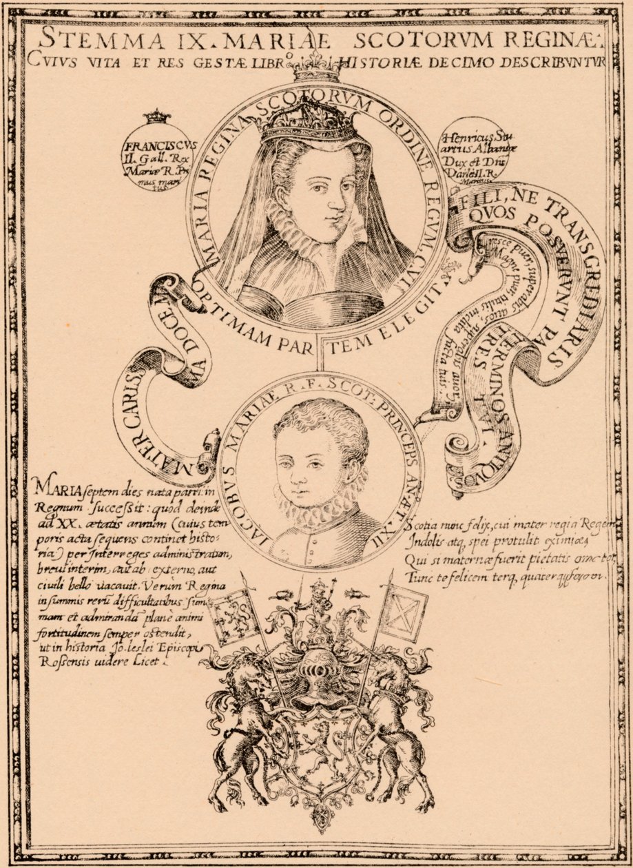 Mária, skótok királynője 1542-1587 és VI. Jakab király és én 1566-1625, 1889 alkotó: Unbekannt