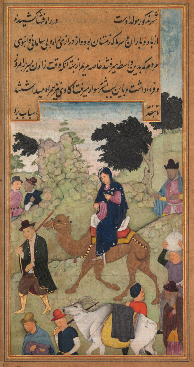 Mária és József Betlehembe utazik, Jerome Xavier atya Mirat al-qudjaiból..., 1602-1604. alkotó: Unbekannt