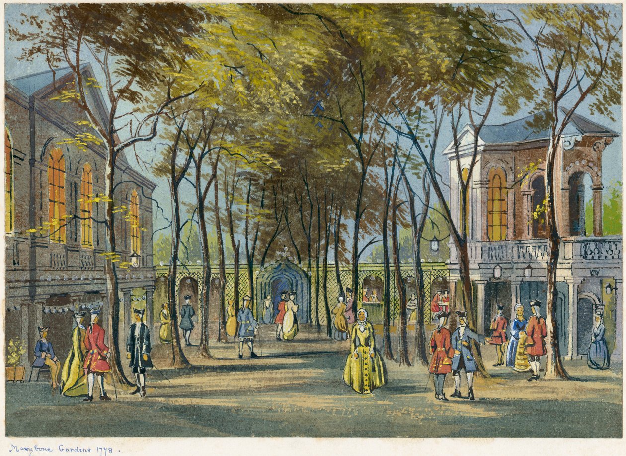 Marylebone Gardens, London, 1778 alkotó: Unbekannt