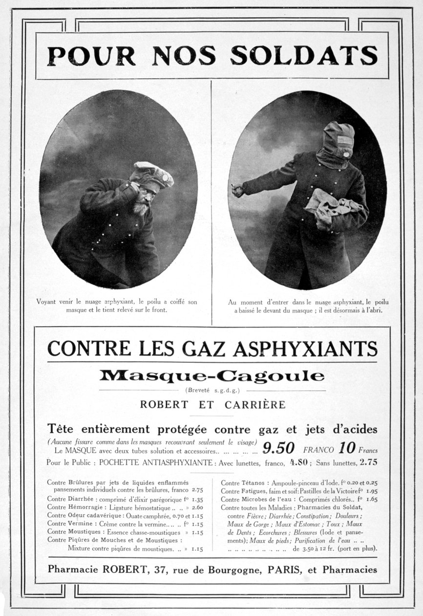 Gázálarc reklám, 1915 alkotó: Unbekannt
