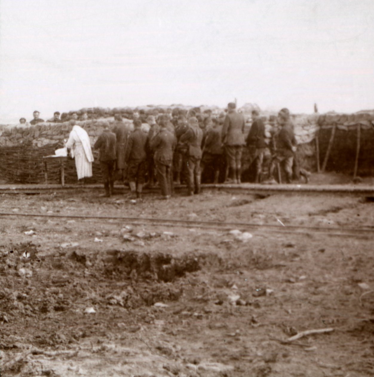 Szentmise a lövészárokban, Pervijze, Flandria, Belgium, 1914-c1918 alkotó: Unbekannt