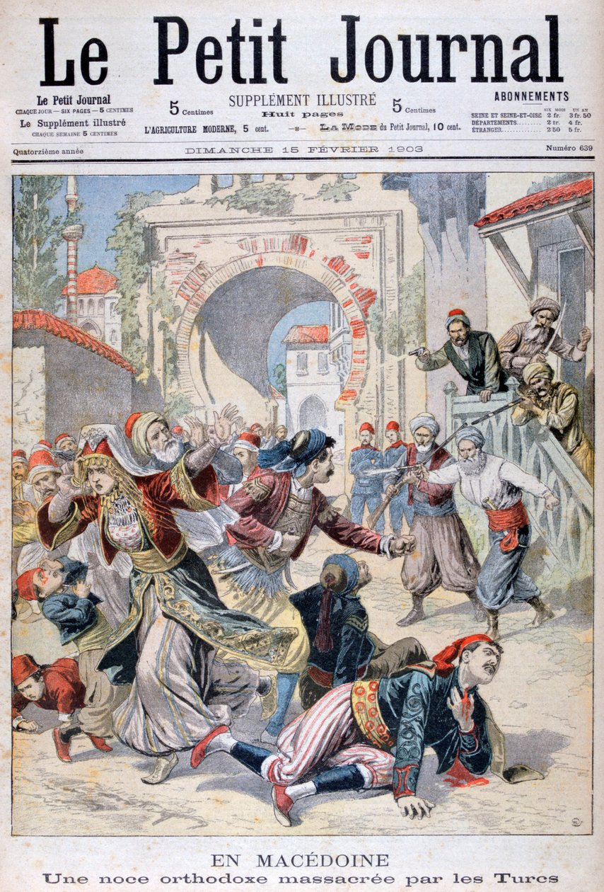Törökök által elkövetett mészárlás egy macedón ortodox esküvőn, 1903 alkotó: Unbekannt