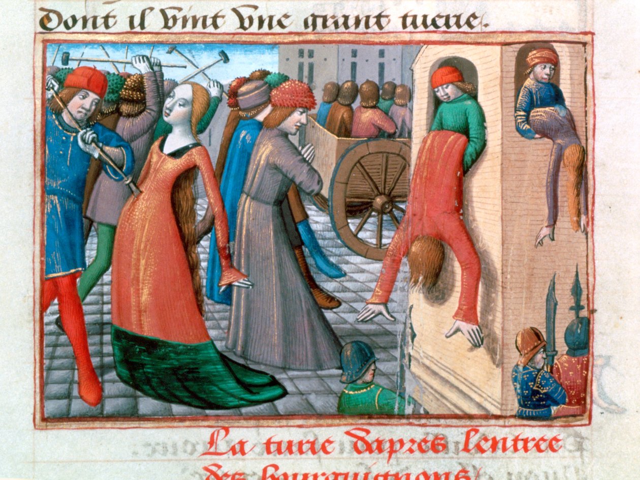 Az armagnácok lemészárlása a Bourguignonok által, Párizs, 1418, 1484 alkotó: Unbekannt