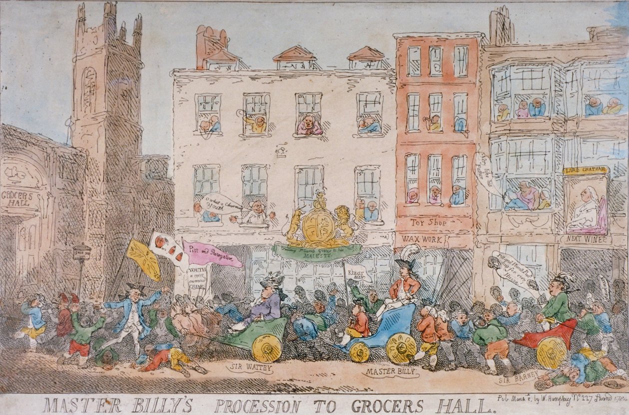 „Billy mester körmenete a boltok csarnokába”, 1784 alkotó: Unbekannt
