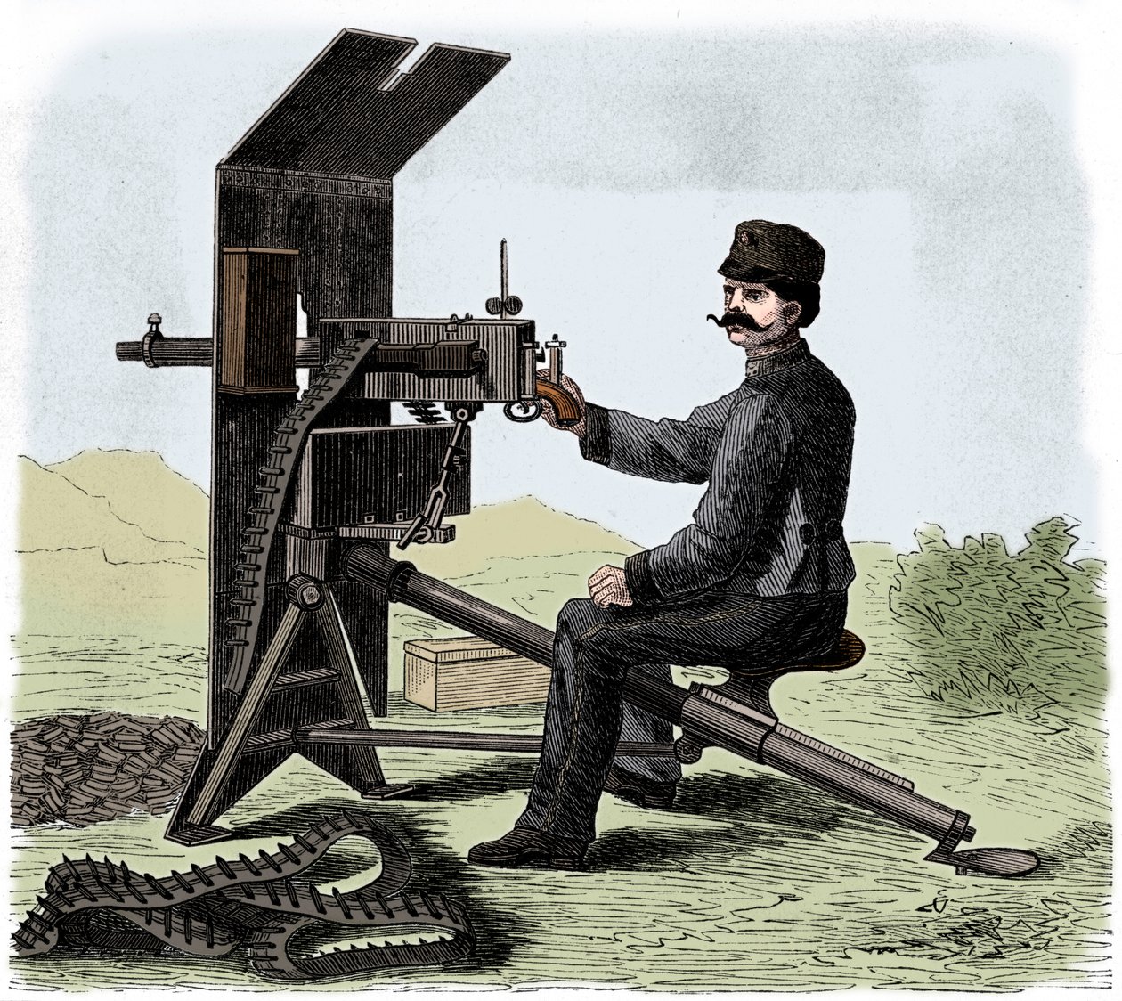 Maxim géppuska, c1895. alkotó: Unbekannt