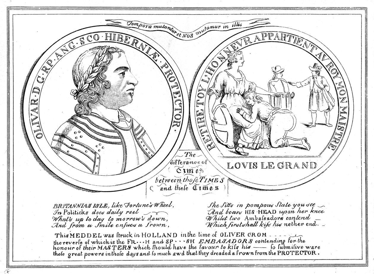 Érem Oliver Cromwell korából, 17. század alkotó: Unbekannt