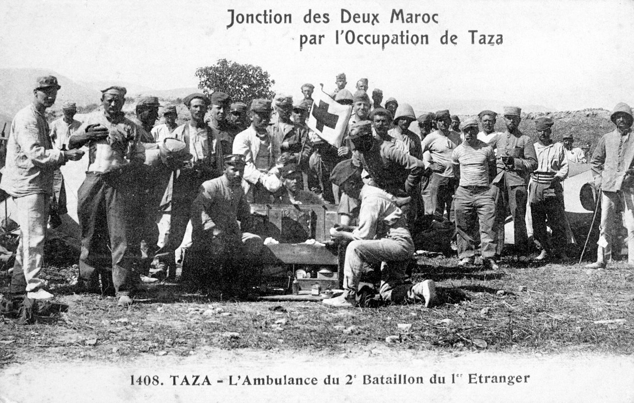 A 2. zászlóalj francia idegenlégiójának egészségügyi személyzete, Taza, Marokkó, 1904 alkotó: Unbekannt