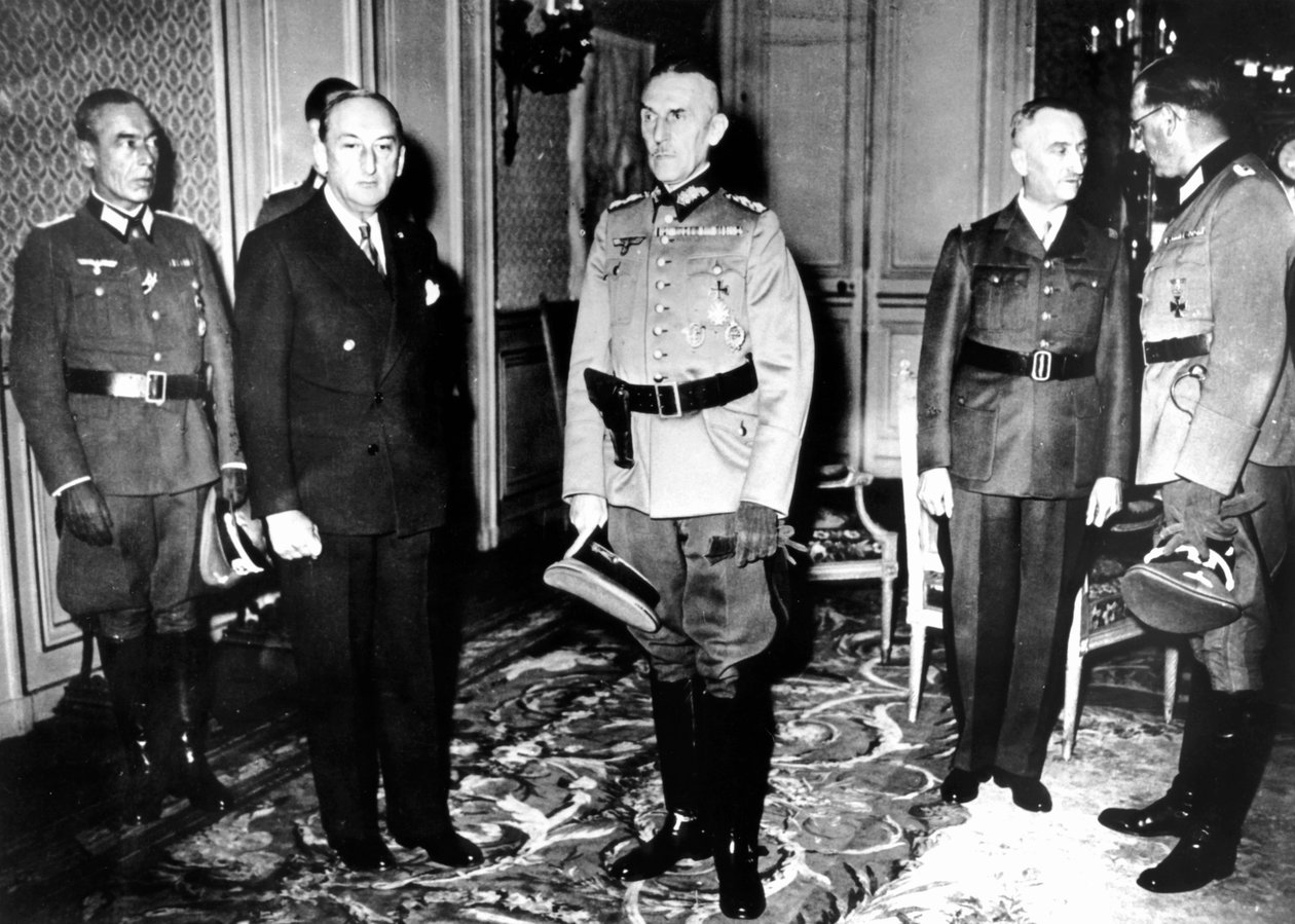 Találkozó német tisztek és francia Vichy kormánytisztviselők között, Franciaország, 1940-1944 alkotó: Unbekannt