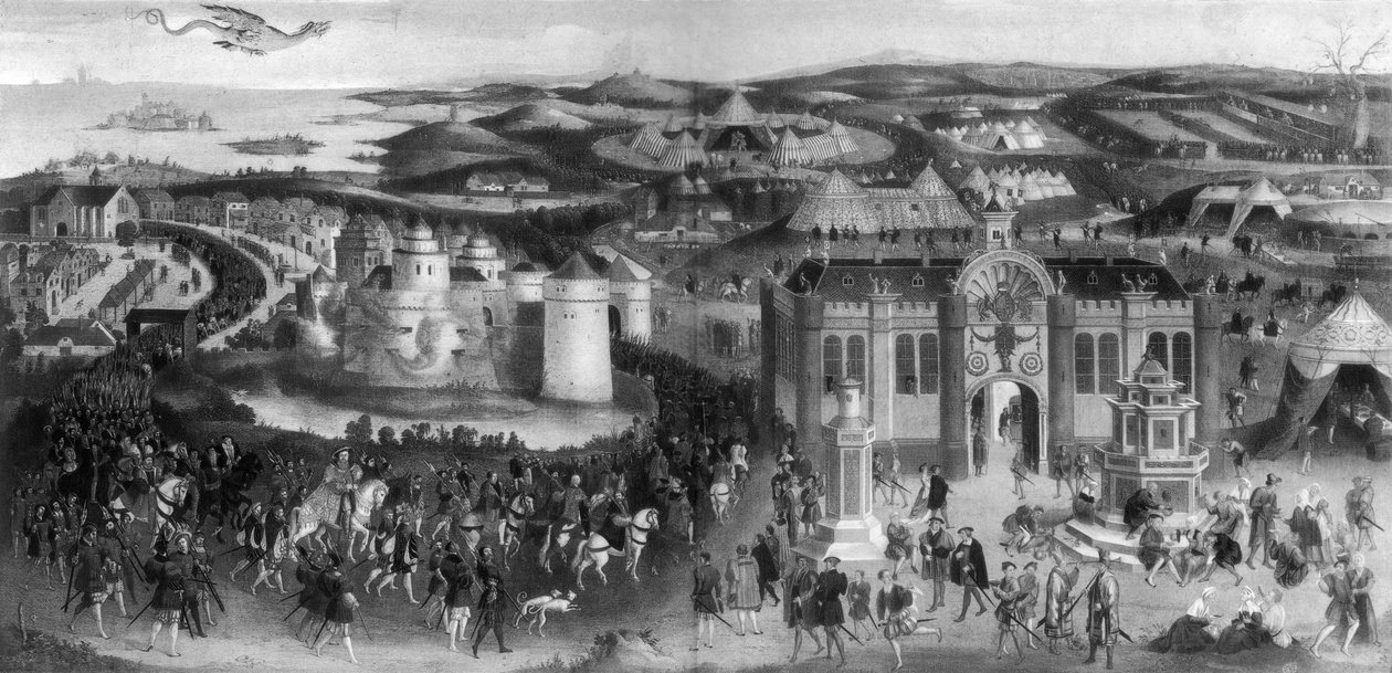 VIII. Henrik és I. Ferenc találkozása az Aranyszövet mezőjén, 1520, 1902 alkotó: Unbekannt