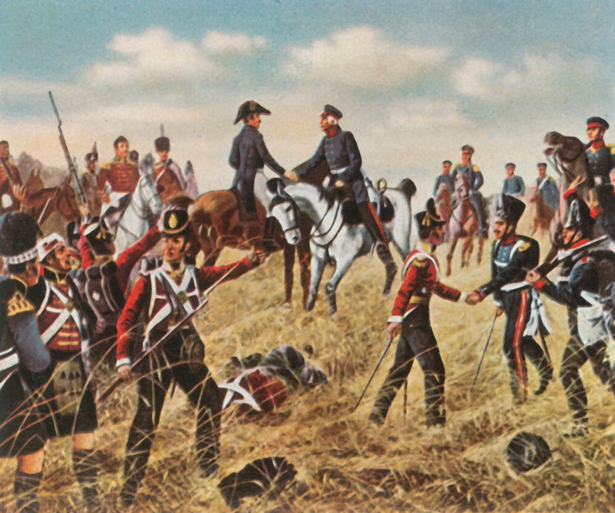 Wellington és Blücher találkozója Waterlooban, 1815. június 18-án, 1936. alkotó: Unbekannt