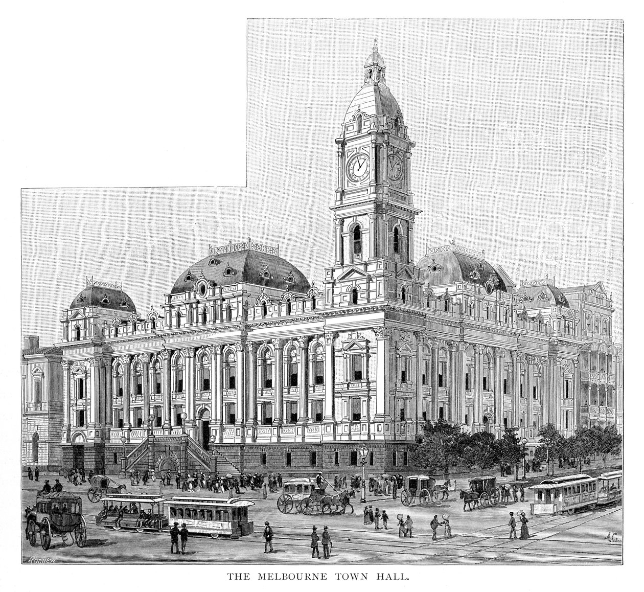 Melbourne városháza, Victoria, Ausztrália, 1886 alkotó: Unbekannt